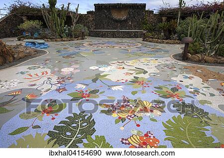 Bodenmosaik von Luis Morera, Plaza La Glorieta, Las Manchas, La Palma, Kanarische Inseln, Spanien, Europa View Large Photo Image Stock Image - Bodenmosaik von Luis Morera, Plaza La Glorieta, Las Manchas, La Palma, Kanarische Inseln, Spanien, Europa. Fotosearch