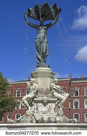 Stock Image - Brunnen Muschelminna, 1887, Postplatz, Gorlitz, Oberlausitz, Sachsen, Deutschland, Europa. Fotosearch