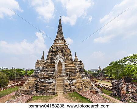 Stock Photograph - Buddhistischer Tempel, Pagoden des Wat Phra Si Sanphet, Ayutthaya, Thailand, Asien. Fotosearch