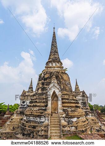 Stock Photograph - Buddhistischer Tempel, Pagoden des Wat Phra Si Sanphet, Ayutthaya, Thailand, Asien. Fotosearch