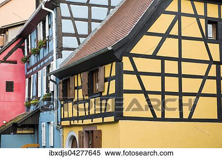 Bunte Fachwerkhauser, Bergheim, Elsass, Frankreich, Europa View Large Photo Image Stock Photography - Bunte Fachwerkhauser, Bergheim, Elsass, Frankreich, Europa. Fotosearch