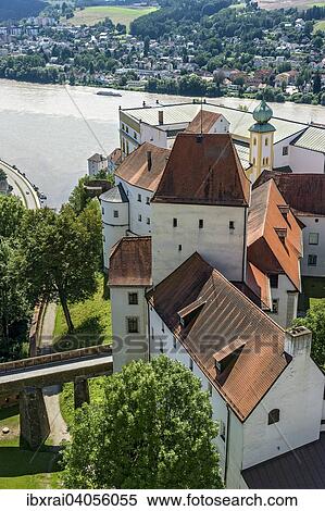 Burg Veste Oberhaus, Dreiflusseeck, Passau, Niederbayern, Bayern, Deutschland, Europa View Large Photo Image Stock Photography - Burg Veste Oberhaus, Dreiflusseeck, Passau, Niederbayern, Bayern, Deutschland, Europa. Fotosearch