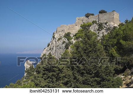Castle Monolithos, Ruine der Johanniterburg, Rhodos, Dodekanes, Griechenland, Europa View Large Photo Image Stock Image - Castle Monolithos, Ruine der Johanniterburg, Rhodos, Dodekanes, Griechenland, Europa. Fotosearch