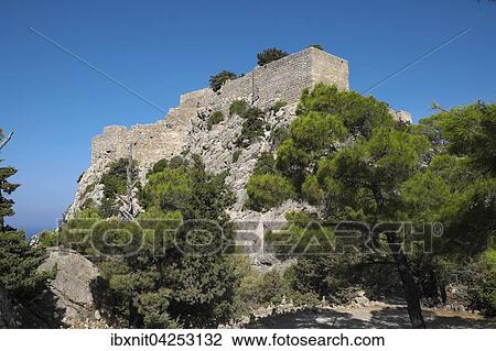 Castle Monolithos, Ruine der Johanniterburg, Rhodos, Dodekanes, Griechenland, Europa View Large Photo Image Stock Image - Castle Monolithos, Ruine der Johanniterburg, Rhodos, Dodekanes, Griechenland, Europa. Fotosearch