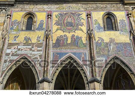 Christlichen Mosaiken, Veitsdom, Prager Burg, Prag, Tschechien, Europa View Large Photo Image Stock Photo - Christlichen Mosaiken, Veitsdom, Prager Burg, Prag, Tschechien, Europa. Fotosearch