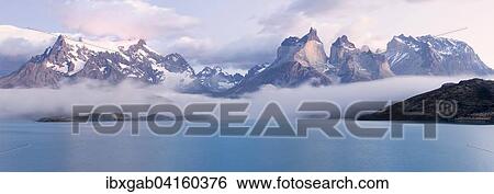 Cuernos del Paine fruhmorgens, Lago Pehoe, Nationalpark Torres del Paine, Patagonien, Chile, Sudamerika View Large Photo Image Stock Photograph - Cuernos del Paine fruhmorgens, Lago Pehoe, Nationalpark Torres del Paine, Patagonien, Chile, Sudamerika. Fotosearch