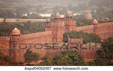 Das Rote Fort, Delhi, Indien, Asien View Large Photo Image Stock Photo - Das Rote Fort, Delhi, Indien, Asien. Fotosearch