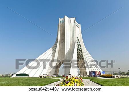 Denkmal, Freiheitsturm, Burj-e Azadi, Azadi-Monument oder Azadi-Turm, Wahrzeichen von Teheran, Iran View Large Photo Image Stock Photo - Denkmal, Freiheitsturm, Burj-e Azadi, Azadi-Monument oder Azadi-Turm, Wahrzeichen von Teheran, Iran. Fotosearch
