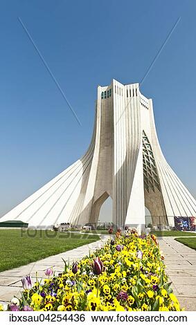 Stock Photograph - Denkmal, Freiheitsturm, Burj-e Azadi, Azadi-Monument oder Azadi-Turm, Wahrzeichen von Teheran, Iran. Fotosearch