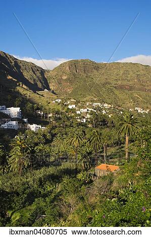 Dorf Los Granados, Valle Gran Rey, La Gomera, Kanarische Inseln, Spanien, Europa View Large Photo Image Stock Photography - Dorf Los Granados, Valle Gran Rey, La Gomera, Kanarische Inseln, Spanien, Europa. Fotosearch