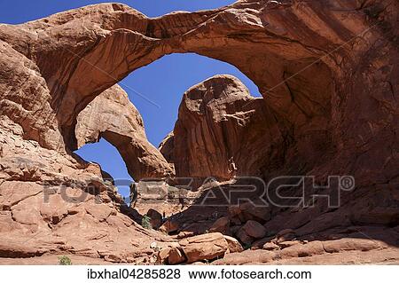 Double Arch, The Windows Selection, Arches National Park, Utah, USA, Nordamerika View Large Photo Image Stock Photo - Double Arch, The Windows Selection, Arches National Park, Utah, USA, Nordamerika. Fotosearch