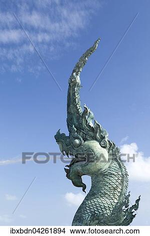 Picture - Drachenbrunnen auf der Promenade, Songkhla, Thailand, Asien. Fotosearch