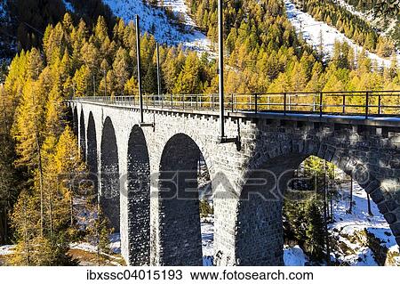 Eisenbahnbrucke, Albula-Passstrasse, Herbst, Albulatal, Kanton Graubunden, Schweiz, Europa View Large Photo Image Stock Image - Eisenbahnbrucke, Albula-Passstrasse, Herbst, Albulatal, Kanton Graubunden, Schweiz, Europa. Fotosearch