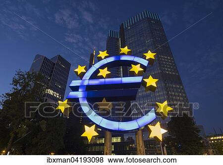 Euro-Skulptur, Eurotower, Gallusanlage, Frankfurt am Main, Hessen, Deutschland, Europa View Large Photo Image Stock Photo - Euro-Skulptur, Eurotower, Gallusanlage, Frankfurt am Main, Hessen, Deutschland, Europa. Fotosearch