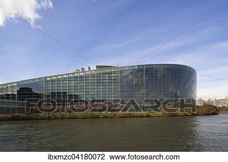 Europaparlament An Der Ill Strassburg Elsass Frankreich Europa Stock Image Ibxmzc Fotosearch