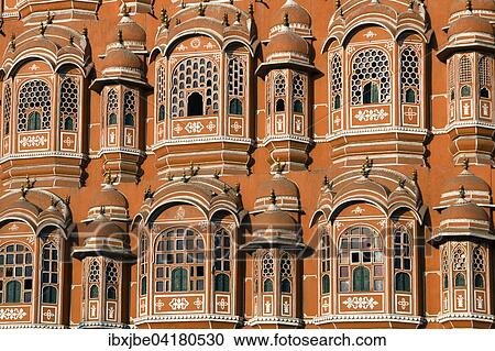 Fassade des Hawa Mahal, Palast der Winde, Detail, Jaipur, Rajasthan, Indien, Asien View Large Photo Image Stock Image - Fassade des Hawa Mahal, Palast der Winde, Detail, Jaipur, Rajasthan, Indien, Asien. Fotosearch