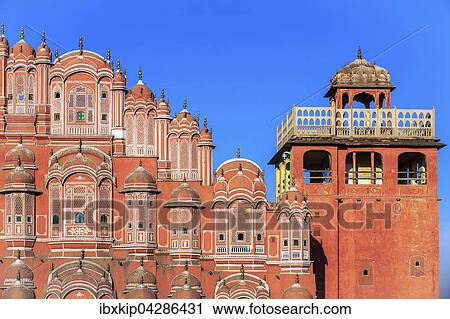 Fassade des Hawa Mahal, Palast der Winde, Jaipur, Rajasthan, Indien, Asien View Large Photo Image Stock Image - Fassade des Hawa Mahal, Palast der Winde, Jaipur, Rajasthan, Indien, Asien. Fotosearch