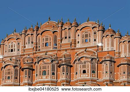 Fassade des Hawa Mahal, Palast der Winde, Jaipur, Rajasthan, Indien, Asien View Large Photo Image Stock Photography - Fassade des Hawa Mahal, Palast der Winde, Jaipur, Rajasthan, Indien, Asien. Fotosearch