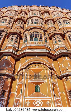 Fassade des Hawa Mahal, Palast der Winde, Jaipur, Rajasthan, Indien, Asien View Large Photo Image Stock Photography - Fassade des Hawa Mahal, Palast der Winde, Jaipur, Rajasthan, Indien, Asien. Fotosearch