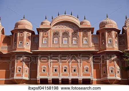 Fassade in der rosaroten Stadt, Altstadt, Jaipur, Rajasthan, Indien, Asien View Large Photo Image Stock Photo - Fassade in der rosaroten Stadt, Altstadt, Jaipur, Rajasthan, Indien, Asien. Fotosearch