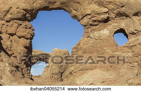 Felsbogen Turret Arch, hinten Felsbogen North Window, Arches-Nationalpark, Moab, Utah, USA, Nordamerika View Large Photo Image Picture - Felsbogen Turret Arch, hinten Felsbogen North Window, Arches-Nationalpark, Moab, Utah, USA, Nordamerika. Fotosearch
