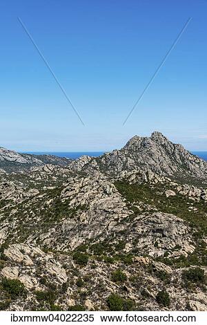 Stock Photography - Felsenlandschaft, Desert des Agriates, Saint-Florent, Korsika, Frankreich, Europa. Fotosearch