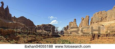 Felsformationen der Park Avenue, Arches-Nationalpark, Moab, Utah, USA, Nordamerika View Large Photo Image Stock Photo - Felsformationen der Park Avenue, Arches-Nationalpark, Moab, Utah, USA, Nordamerika. Fotosearch