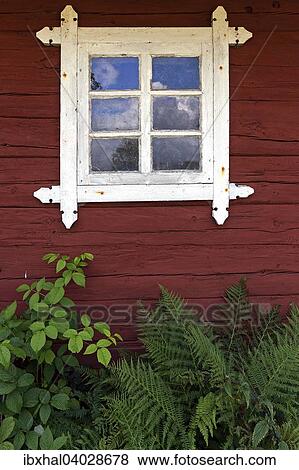 Fenster, typisches rotes Holzhaus, Smaland, Schweden, Europa View Large Photo Image Stock Photo - Fenster, typisches rotes Holzhaus, Smaland, Schweden, Europa. Fotosearch