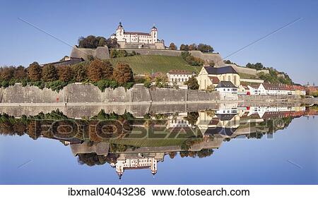 Festung Marienberg, romanische Basilika St. Burkard, mit Spiegelung im Main, Wurzburg, Franken, Bayern, Deutschland, Europa View Large Photo Image Stock Photograph - Festung Marienberg, romanische Basilika St. Burkard, mit Spiegelung im Main, Wurzburg, Franken, Bayern, Deutschland, Europa. Fotosearch