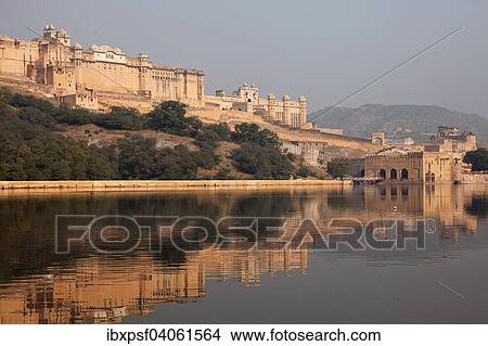 Fort Amber und Maota-See, Jaipur, Rajasthan, Indien, Asien View Large Photo Image Picture - Fort Amber und Maota-See, Jaipur, Rajasthan, Indien, Asien. Fotosearch