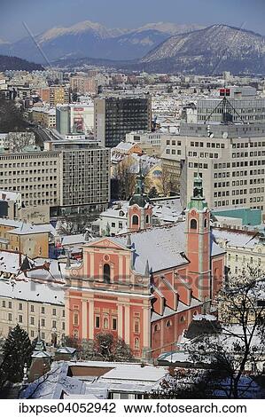 Franziskanerkirche, hinten die Karawanken, von der Burg von Laibach aus, im Winter, Ljubljana, Slowenien, Europa View Large Photo Image Stock Image - Franziskanerkirche, hinten die Karawanken, von der Burg von Laibach aus, im Winter, Ljubljana, Slowenien, Europa. Fotosearch