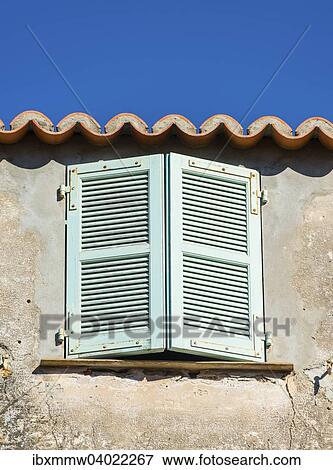 Geschlossene Fensterladen, Korsika, Frankreich, Europa View Large Photo Image Stock Photo - Geschlossene Fensterladen, Korsika, Frankreich, Europa. Fotosearch