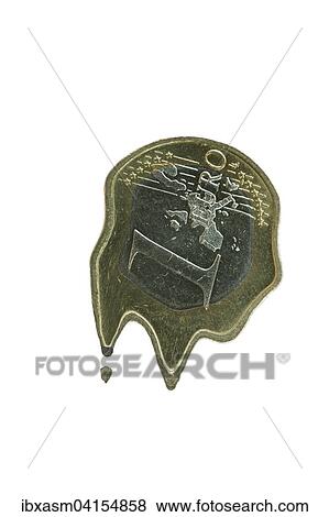 Geschmolzene Euromunze View Large Photo Image Stock Photo - Geschmolzene Euromunze. Fotosearch