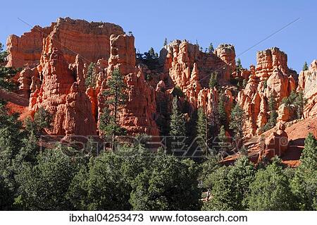 Gesteinsformationen durch Erosion, Red Canyon, Utah, USA, Nordamerika View Large Photo Image Stock Image - Gesteinsformationen durch Erosion, Red Canyon, Utah, USA, Nordamerika. Fotosearch