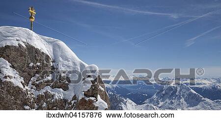 Gipfelkreuz auf der Zugspitze, Oberbayern, Bayern, Deutschland, Europa View Large Photo Image Stock Photograph - Gipfelkreuz auf der Zugspitze, Oberbayern, Bayern, Deutschland, Europa. Fotosearch