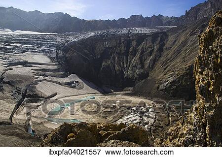 Gletschersee im dritten Krater des Vulkans Mutnovsky, Kamschatka, Russland, Europa View Large Photo Image Stock Photo - Gletschersee im dritten Krater des Vulkans Mutnovsky, Kamschatka, Russland, Europa. Fotosearch