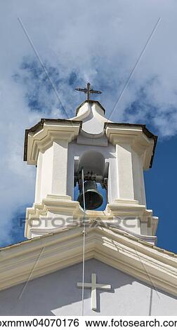 Stock Photograph - Glockenturm einer Kapelle, Corte, Korsika, Frankreich, Europa. Fotosearch