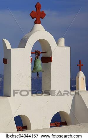 Glockenturm, rotes Kreuz, Oia, Santorin, Kykladen, Aegais, Griechenland, Europa View Large Photo Image Stock Photo - Glockenturm, rotes Kreuz, Oia, Santorin, Kykladen, Aegais, Griechenland, Europa. Fotosearch