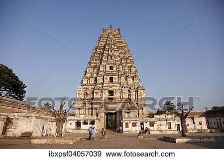 Stock Photo - Gopuram des Virupaksha-Tempels, Hampi, Karnataka, Indien, Asien. Fotosearch