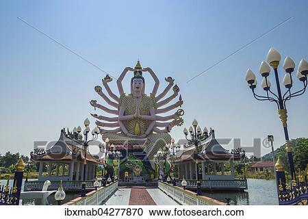 Stock Image - Gottin Avalokite? ¢vara, Wat Laem Suwannaram Tempel in Ban Bo Phut, Insel Ko Samui, Thailand, Asien. Fotosearch