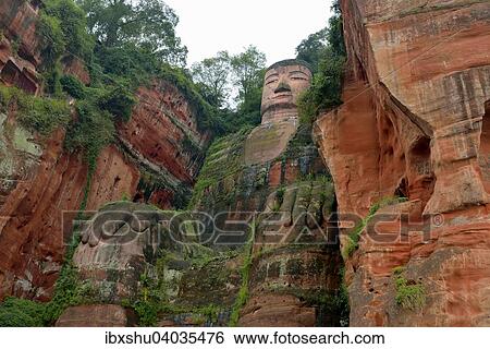 Grosster Buddha der Welt aus Stein, Grosser Buddha von Leshan, Leshan, Provinz Sichuan, China, Asien View Large Photo Image Stock Photograph - Grosster Buddha der Welt aus Stein, Grosser Buddha von Leshan, Leshan, Provinz Sichuan, China, Asien. Fotosearch