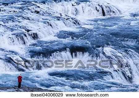 Gullfoss Wasserfall, Gullfoss, Island, Europa View Large Photo Image Stock Photo - Gullfoss Wasserfall, Gullfoss, Island, Europa. Fotosearch