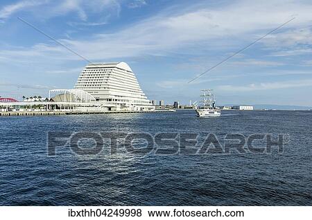 Hafenansicht mit Segelschiff, Stadtteil Minatojima Minamimachi, Kobe, Insel Honshu, Japan, Asien View Large Photo Image Stock Photo - Hafenansicht mit Segelschiff, Stadtteil Minatojima Minamimachi, Kobe, Insel Honshu, Japan, Asien. Fotosearch