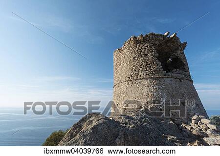 Halb zerstorter Steinturm, Genueserturm, Korsika, Frankreich, Europa View Large Photo Image Stock Photograph - Halb zerstorter Steinturm, Genueserturm, Korsika, Frankreich, Europa. Fotosearch