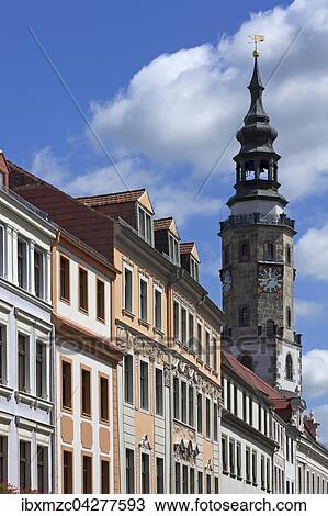 Hauserzeile mit altem Rathausturm, Bruderstrasse, Gorlitz, Oberlausitz, Sachsen, Deutschland, Europa View Large Photo Image Stock Image - Hauserzeile mit altem Rathausturm, Bruderstrasse, Gorlitz, Oberlausitz, Sachsen, Deutschland, Europa. Fotosearch