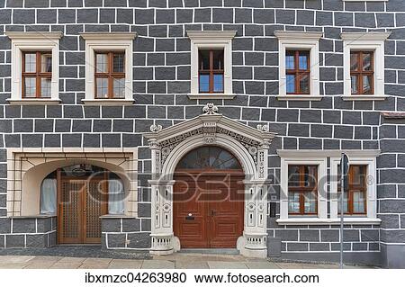 Hausfassade mit Eingangsportal von 1530, Peterstrasse, Gorlitz, Oberlausitz, Sachsen, Deutschland, Europa View Large Photo Image Stock Image - Hausfassade mit Eingangsportal von 1530, Peterstrasse, Gorlitz, Oberlausitz, Sachsen, Deutschland, Europa. Fotosearch