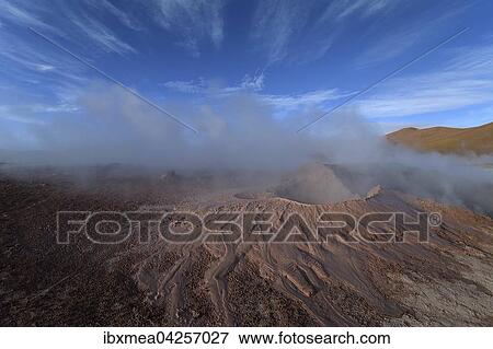 Heisse Quellen mit Schlammlochern und Dampf, Geysirfeld Sol de Manana, Altiplano, Bolivien, Sudamerika View Large Photo Image Stock Photo - Heisse Quellen mit Schlammlochern und Dampf, Geysirfeld Sol de Manana, Altiplano, Bolivien, Sudamerika. Fotosearch