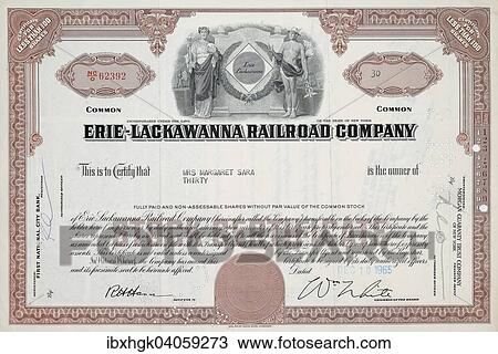 Historische Aktie, Erie-Lackawanna Railroad Company, USA, Nordamerika View Large Photo Image Stock Image - Historische Aktie, Erie-Lackawanna Railroad Company, USA, Nordamerika. Fotosearch