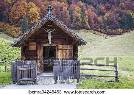 Holzerne Almkapelle vor Herbstwald, Eng-Alm, Hinterriss, Karwendelgebirge, Tirol, Osterreich, Europa View Large Photo Image Stock Image - Holzerne Almkapelle vor Herbstwald, Eng-Alm, Hinterriss, Karwendelgebirge, Tirol, Osterreich, Europa. Fotosearch