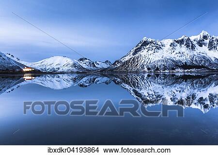 Holzkirche Sildpollen mit Spiegelung, Austnesfjorden, Vagan, Vagan, Austvagoya, Austvagoya, Lofoten, Nordland, Nord-Norge, Norwegen, Europa View Large Photo Image Picture - Holzkirche Sildpollen mit Spiegelung, Austnesfjorden, Vagan, Vagan, Austvagoya, Austvagoya, Lofoten, Nordland, Nord-Norge, Norwegen, Europa. Fotosearch